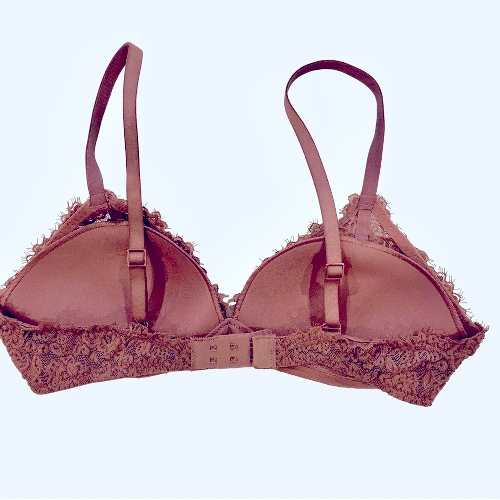 Aerie Mauve Wireless Push Up Lace Real Power Bra Size 32C - Picture 3 of 4